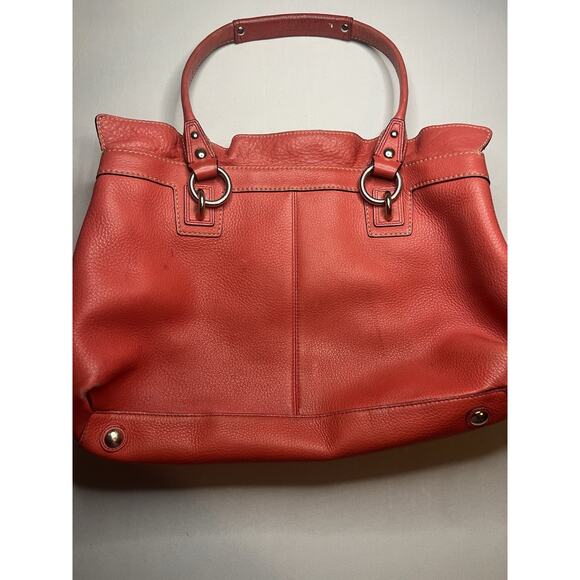 Coach Penelope 13160 Satchel In Red Pebbled Leather Shoulder Bag - Picture 10 of 11
